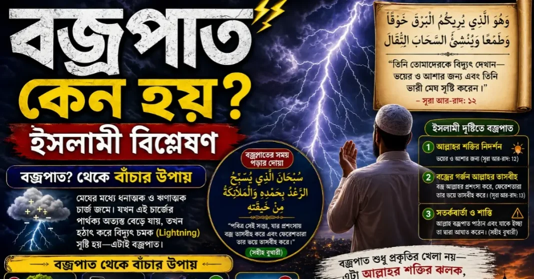 আসমানের গর্জন ও আল্লাহর কুদরত: বজ্রপাত কেন হয় এবং বাঁচার সুন্নাহসম্মত উপায়