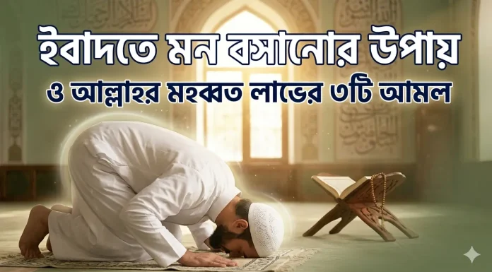 ইবাদতে মন বসানোর উপায় ও আল্লাহর মহব্বত লাভের কার্যকর আমল